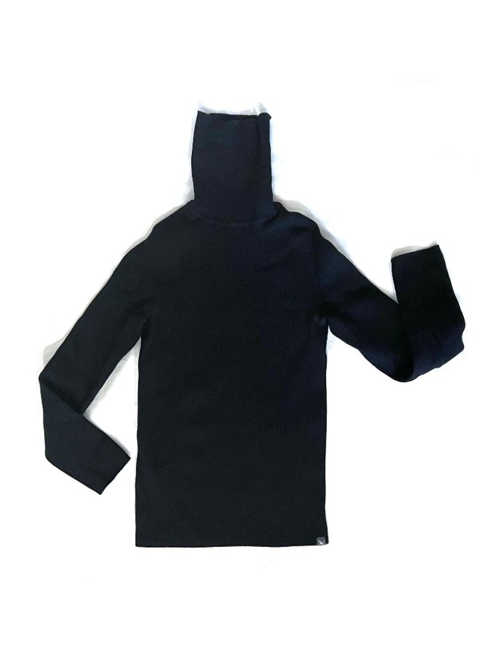 Eddie Bauer black ribbed knit turtleneck, petite small